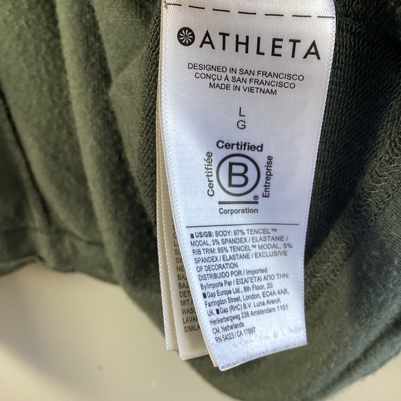 Athleta paranayama Restore Wrap Open Front Loungewear Textured Green Cardigan L - Picture 5 of 8